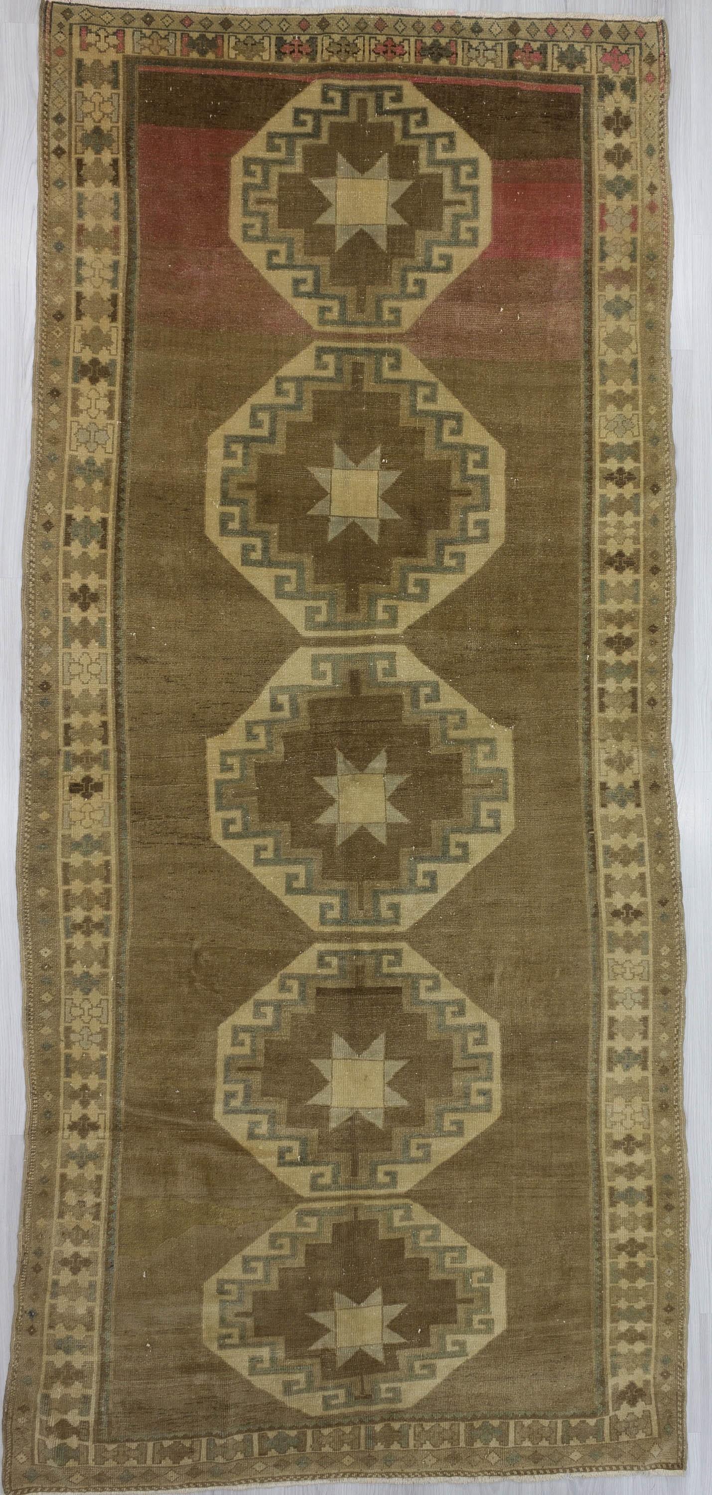 Washed out vintage Turkish Kars rug