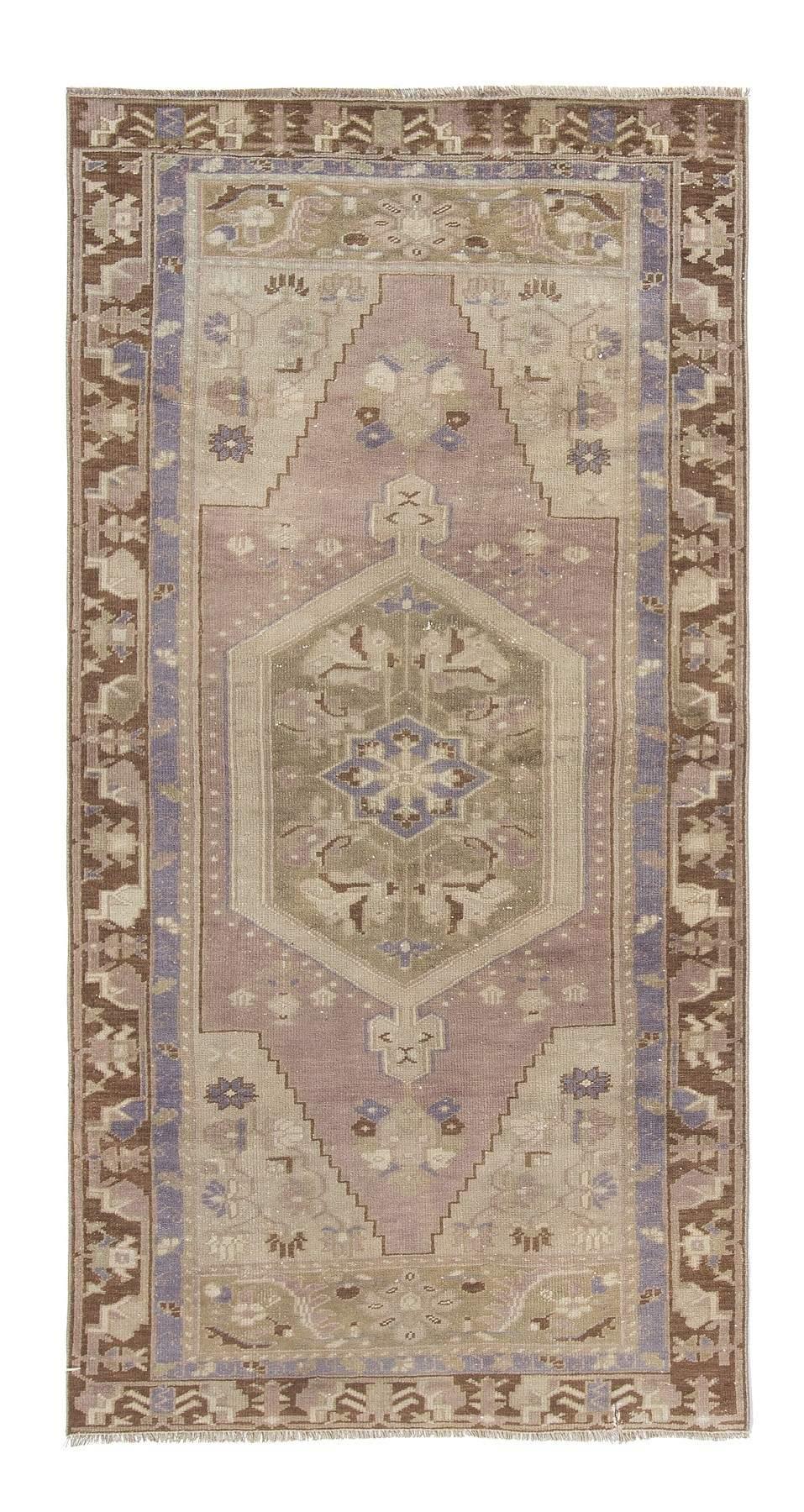Washed Out Vintage Turkish Konya Rug