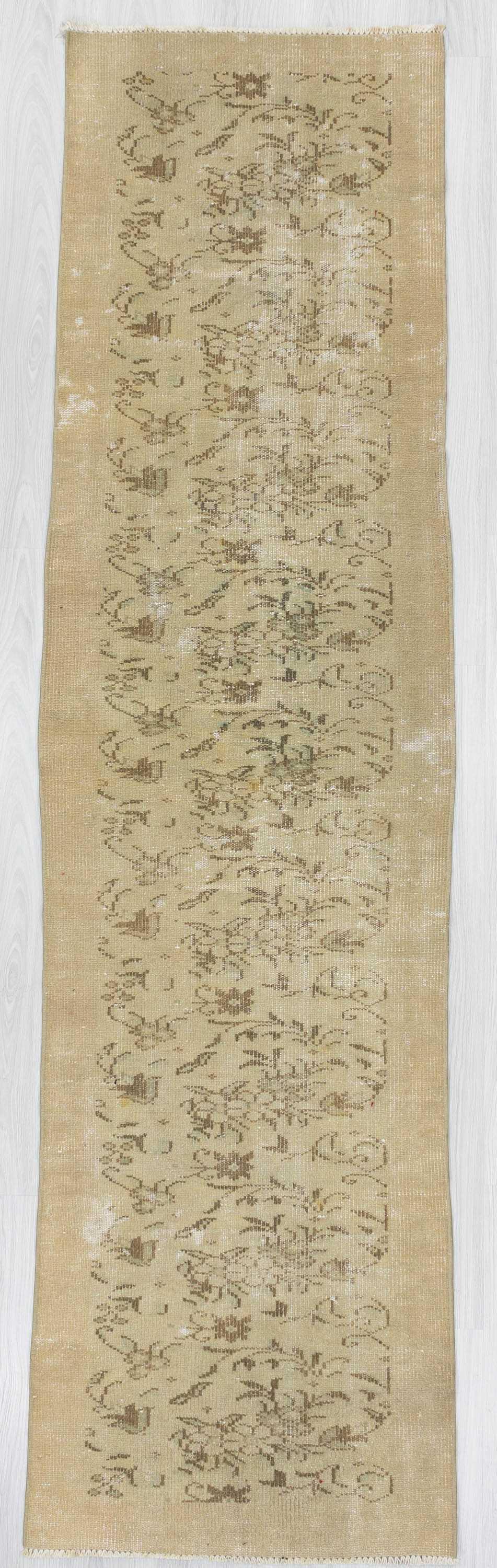 Washed out vintage Turkish runner rug