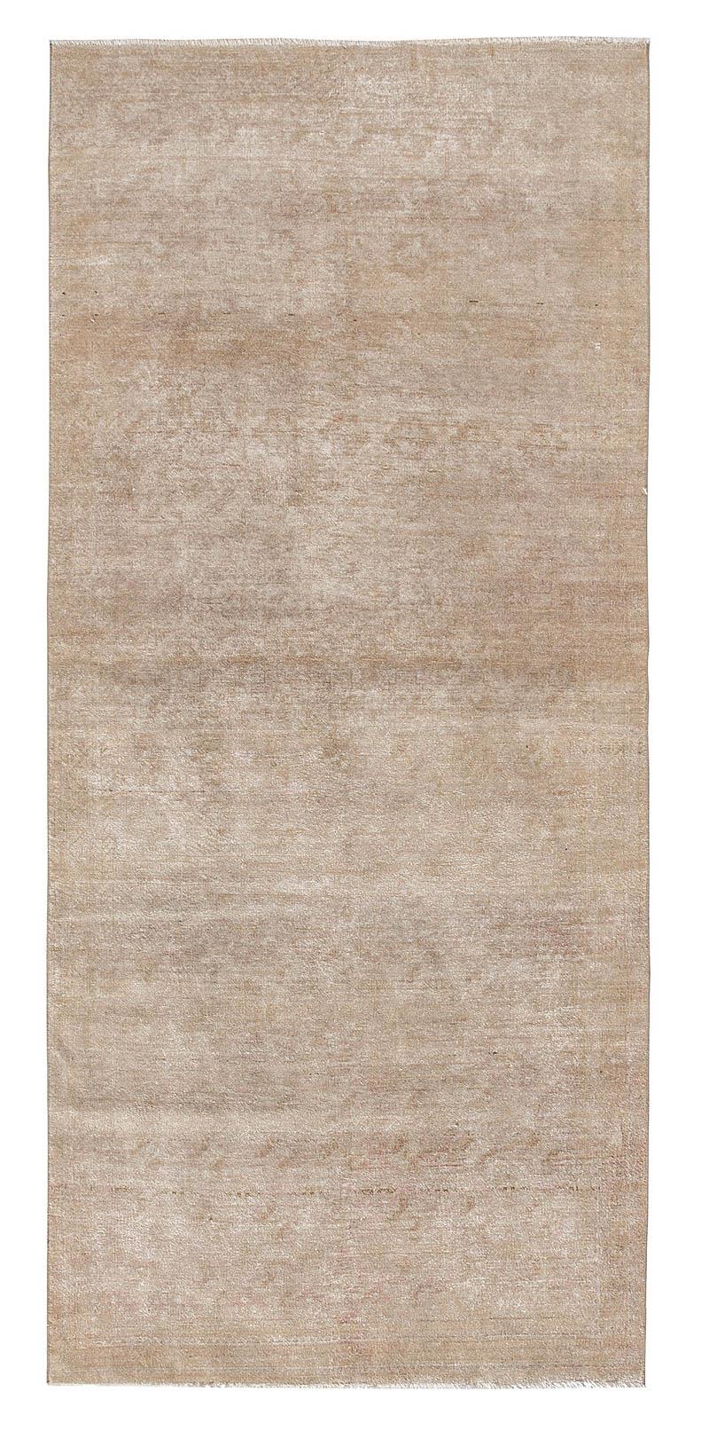 Washed Out Vintage Turkish Wool Rug - 4`2'' x 9`5''