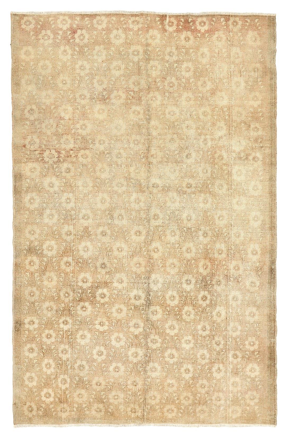Washed Out Vintage Wool Kars Rug - 5`9'' x 9`2''