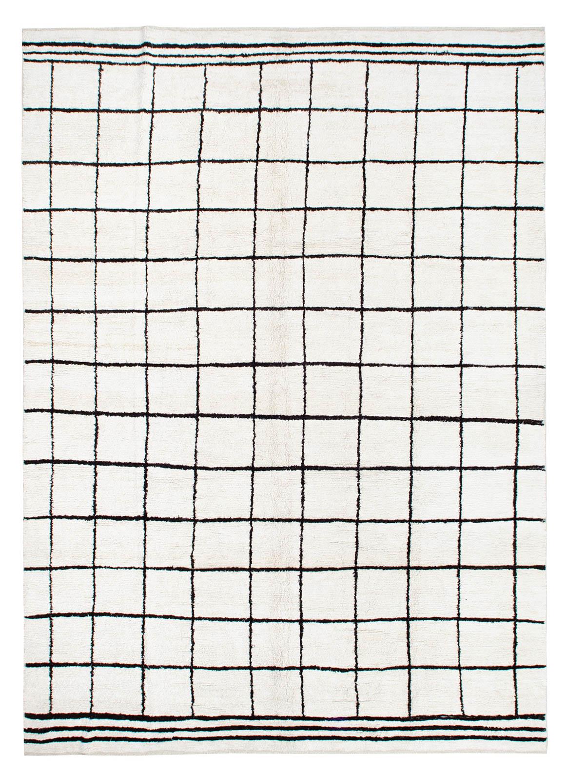 White & Black Piled Turkish Hemp Rug - 8`8'' x 12`2''