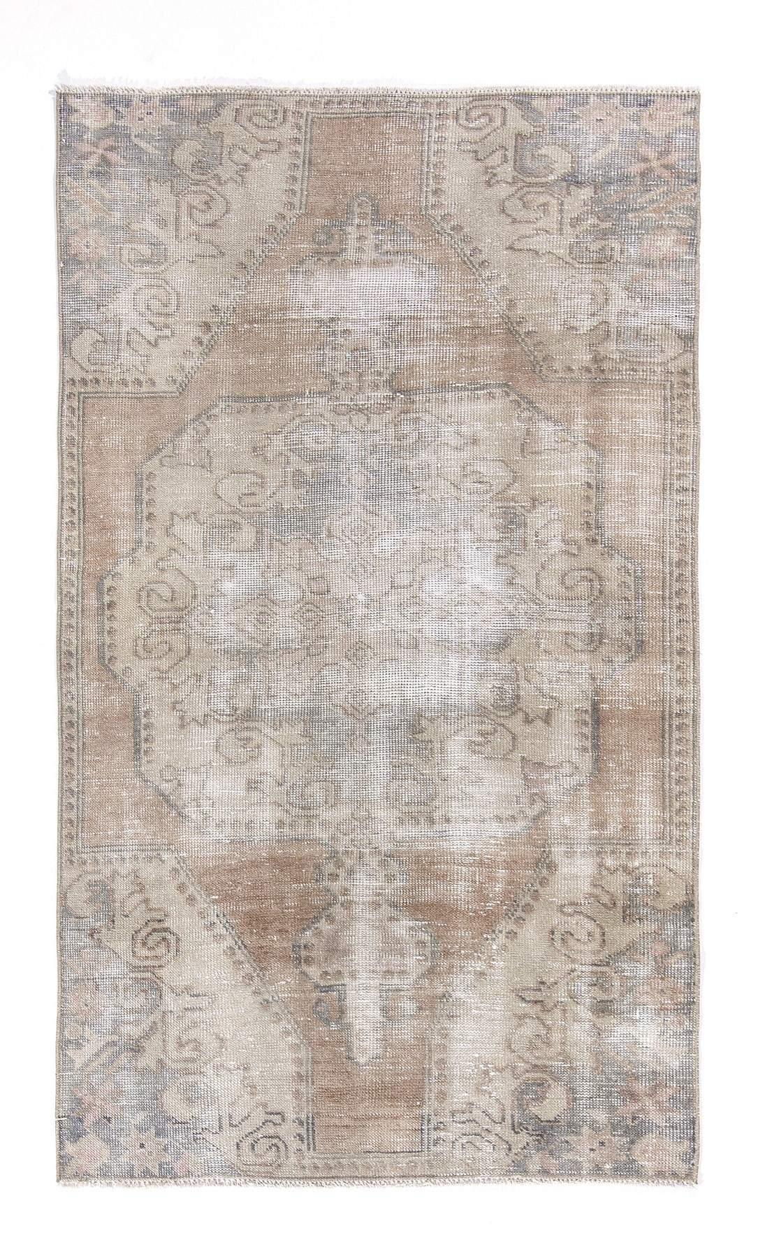 Worn Out Vintage Turkish Area Rug