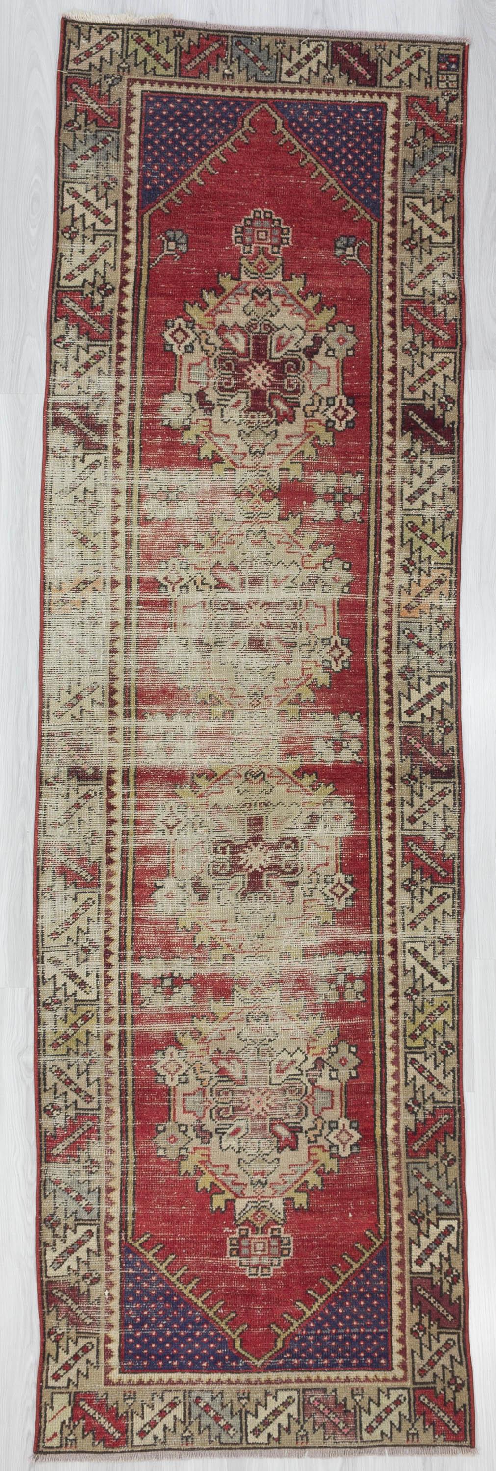 Worn Out Vintage Turkish Runner Rug