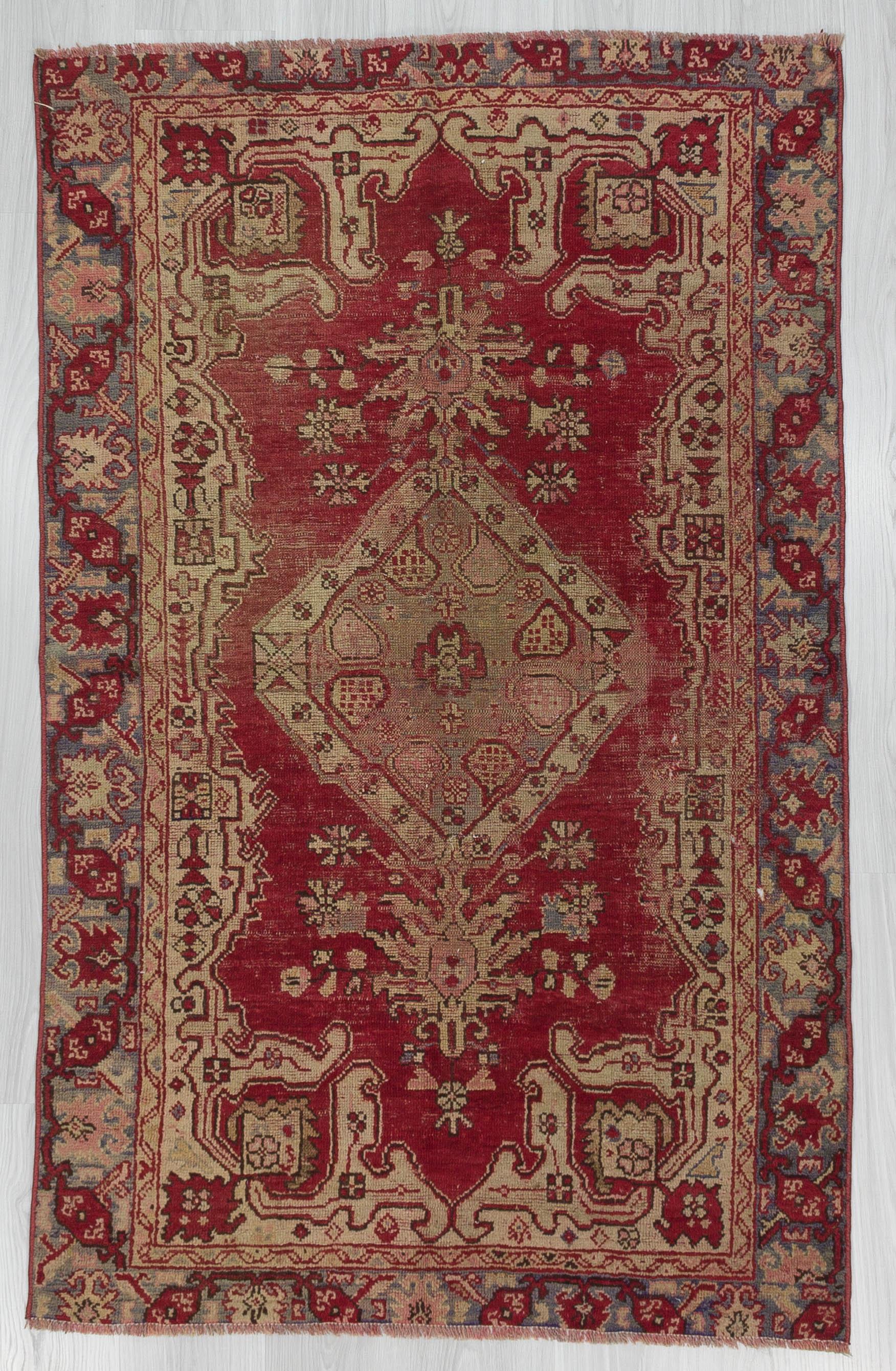Worn Vintage Turkish Anatolian Rug