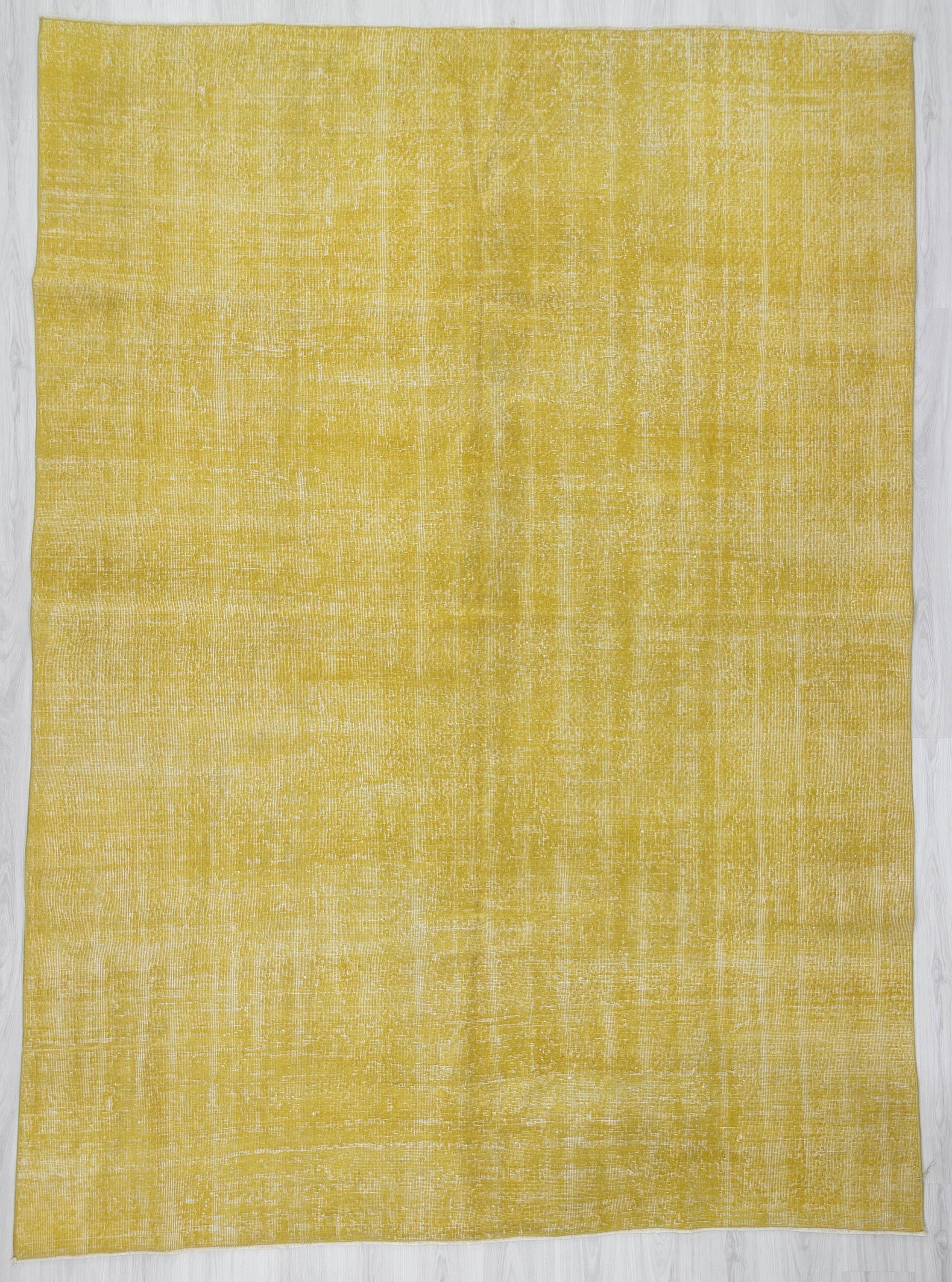 Yellow Vintage Plain Turkish Rug
