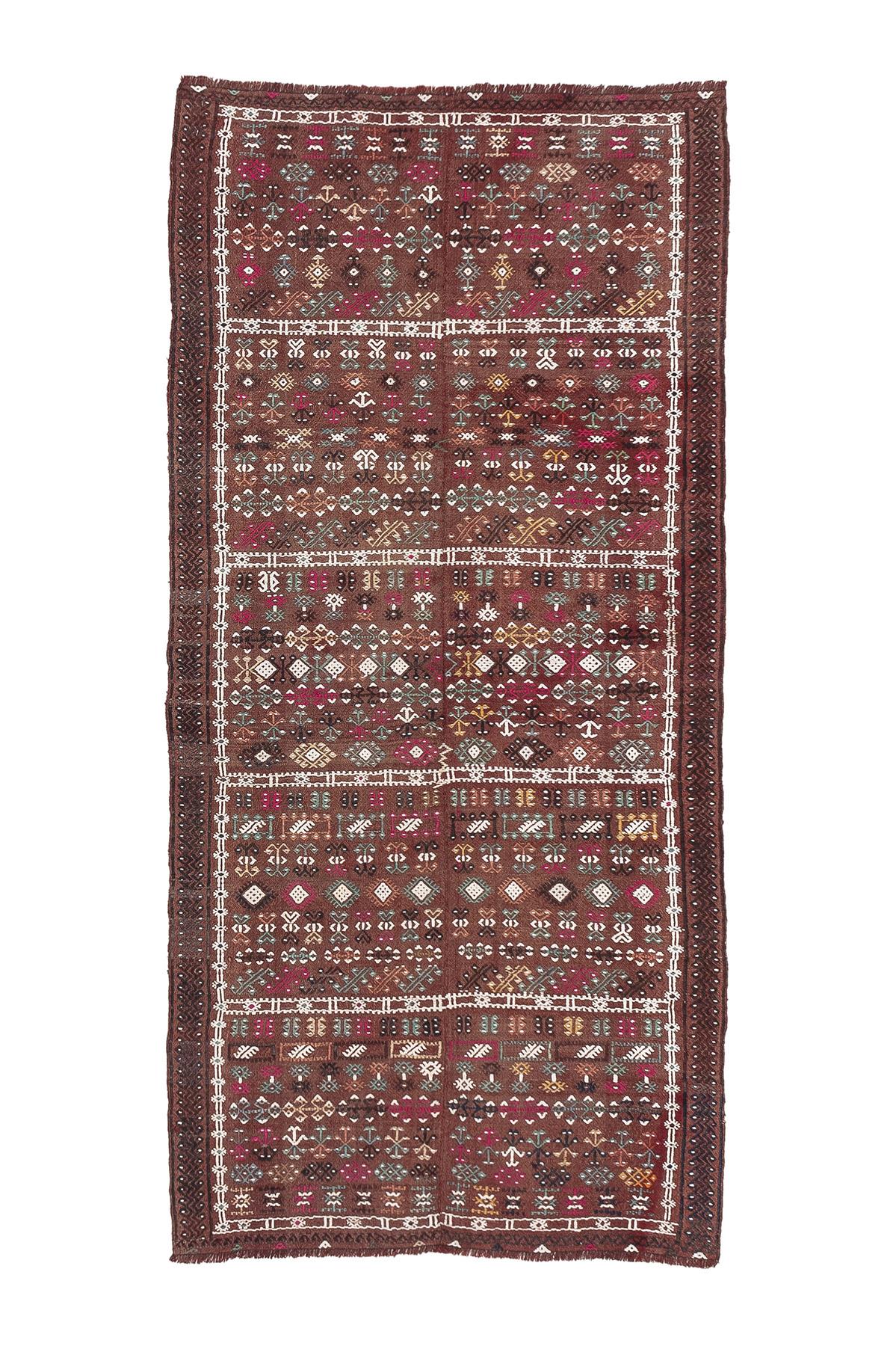 Sivas Kilim Rug (2.5 x 6.6 ft) | KILIM WHOLESALE - Vintage Handmade Pillows - Vintage Handmade Kilim Rugs - It is 100% wool. Artistic and historical rugs. Old handwoven rugs. - Online hand woven rugs and kilim cushions sales. Shipping to all ove