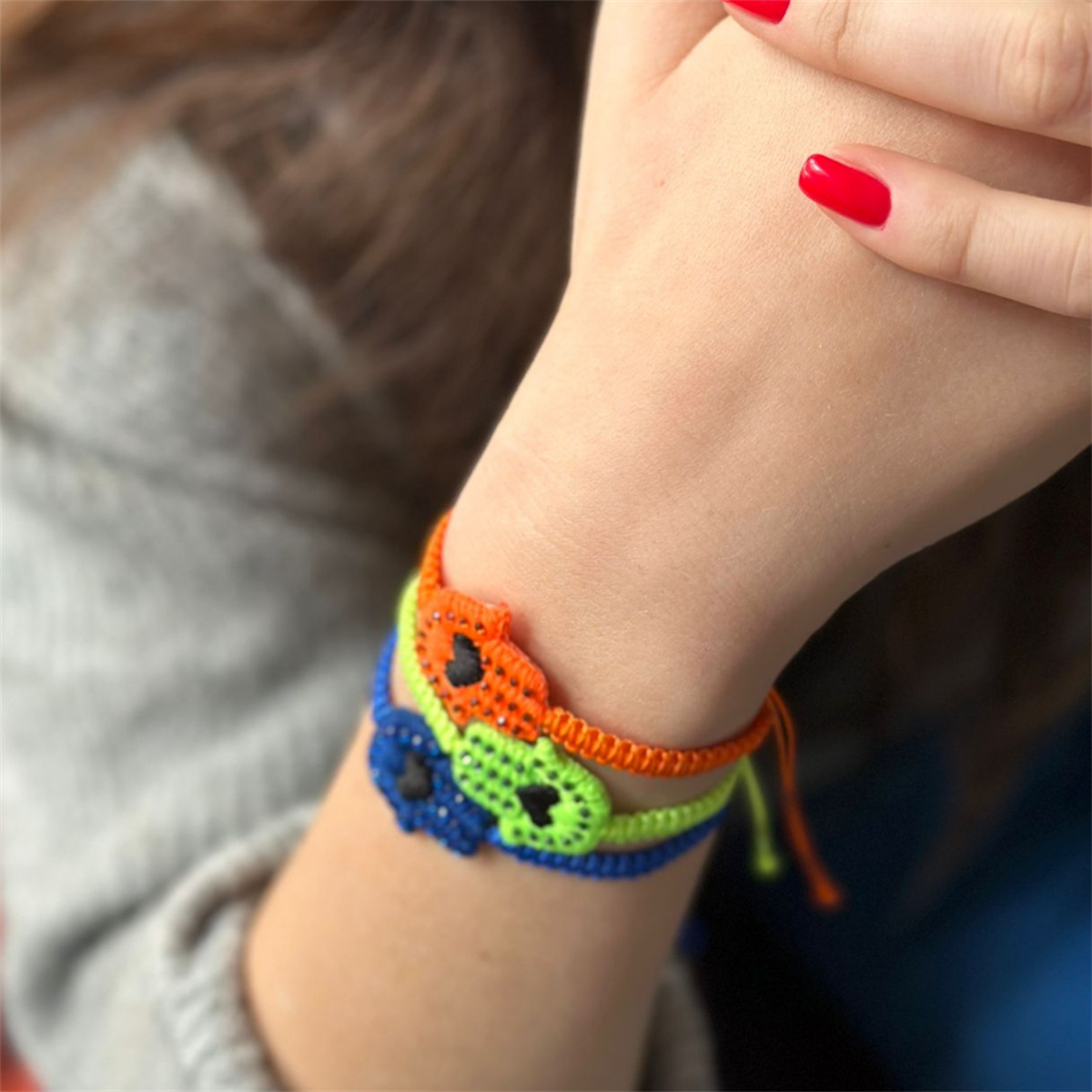 3 lü Neon Hamsa Bileklik