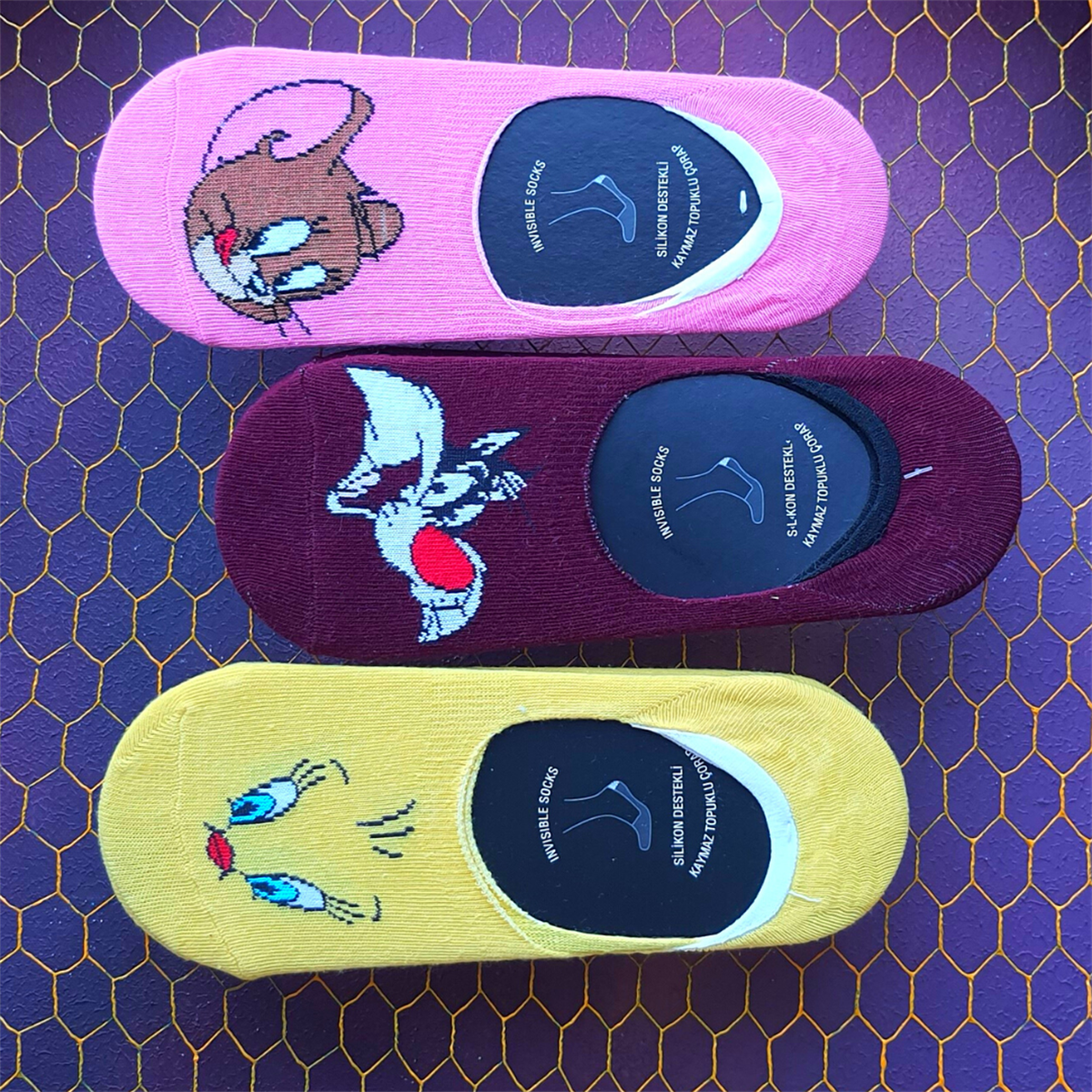 Figürlü Dikişsiz Babet Çorap Set