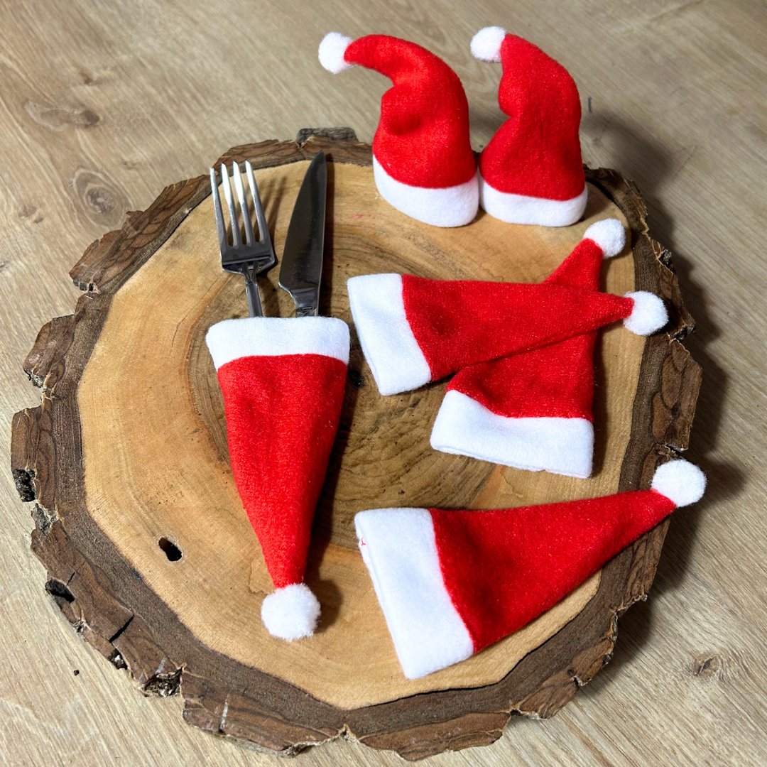Noel Şapka 6lı Yılbaşı Masa Servis Süsü