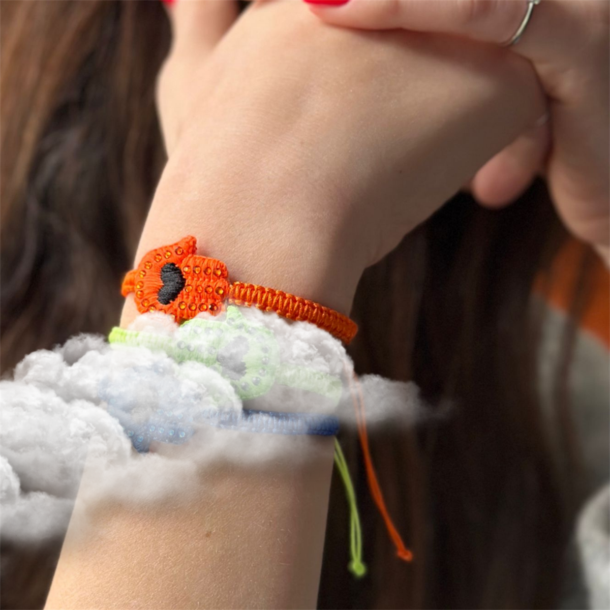 Örme Neon Hamsa Bileklik