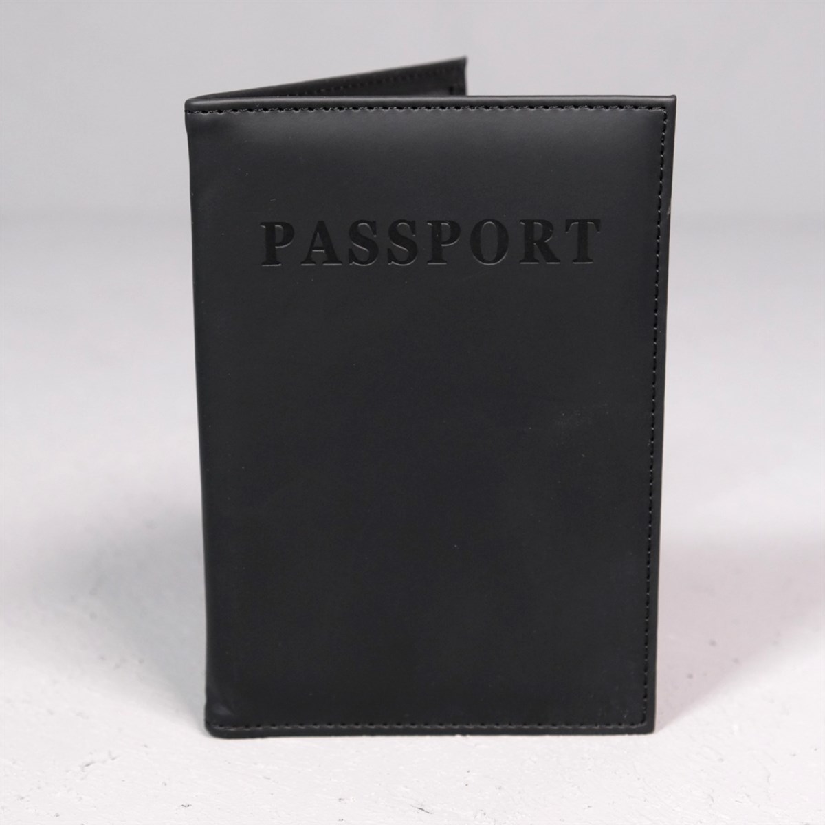 Pasaport Kılıfı Siyah Suni Deri