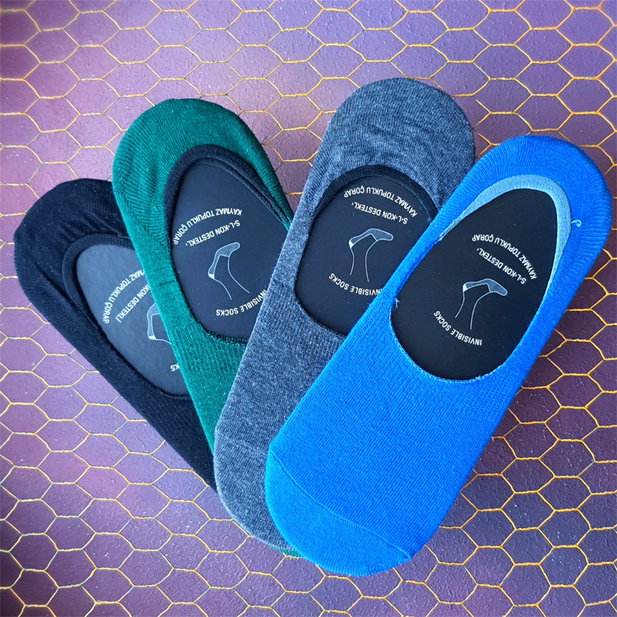 Renkli Babet Çorap 4' lü Set 