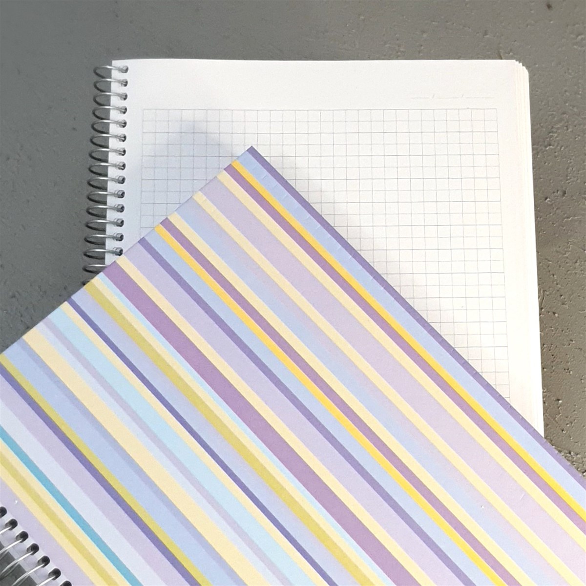 Spiralli Kareli Ajanda Not Defteri