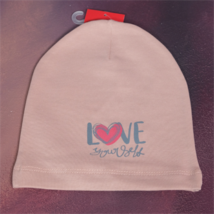 Çocuk Love Penye Bere Somon