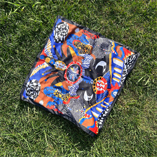 Desenli Saten Fular Bandana