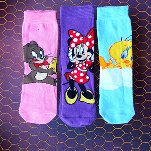 3 lü Figürlü Kız Çocuk Çorap Set