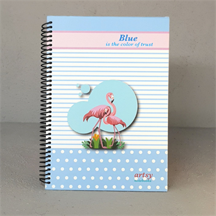Flamingo Çizgili Not Defteri Ajanda