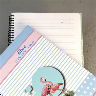 Flamingo Çizgili Not Defteri Ajanda