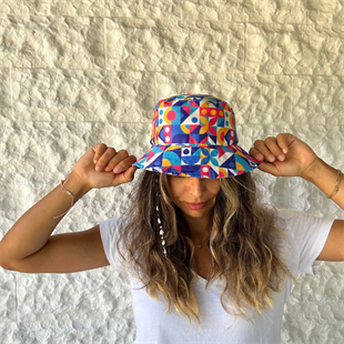 Geometrik Bucket Şapka 
