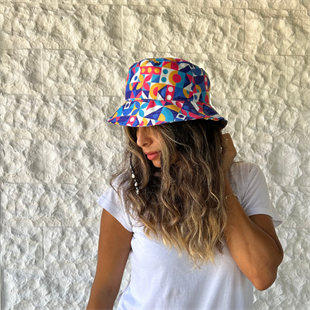 Geometrik Bucket Şapka 