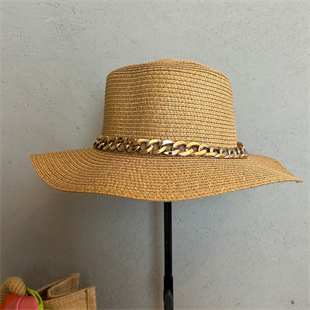 Kadın Camel Hasır Plaj Şapkası