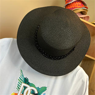 Kadın Siyah Hasır Şapka