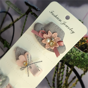 Kız Çocuk Gri Pembe Pens Toka Seti