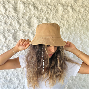 Mevsimlik Bucket Bej Şapka 