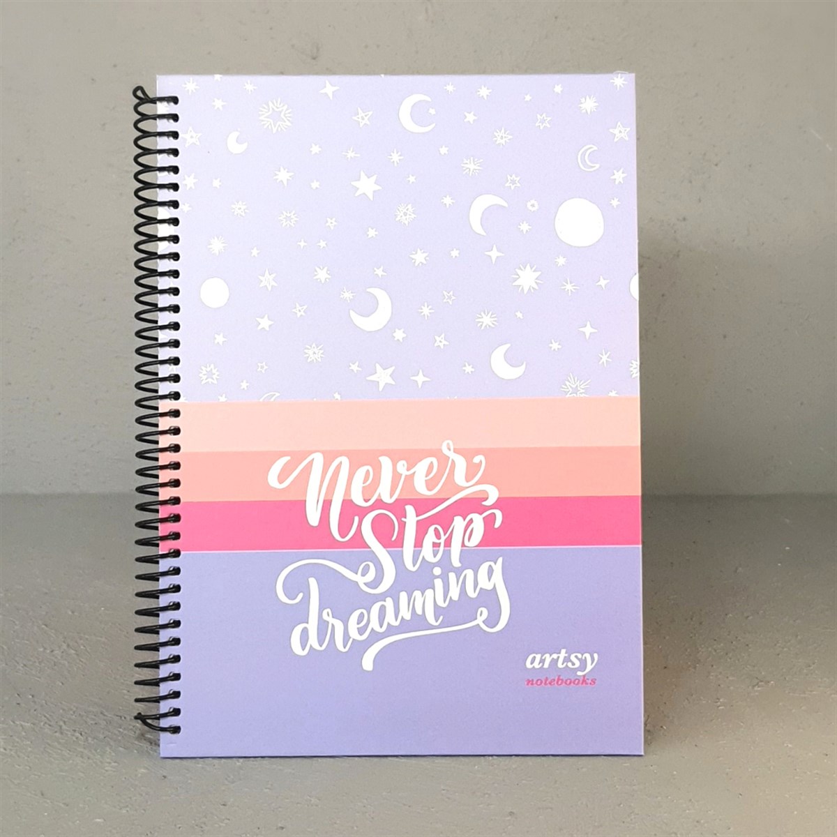 Çizgili Spiralli Ajanda Not Defteri