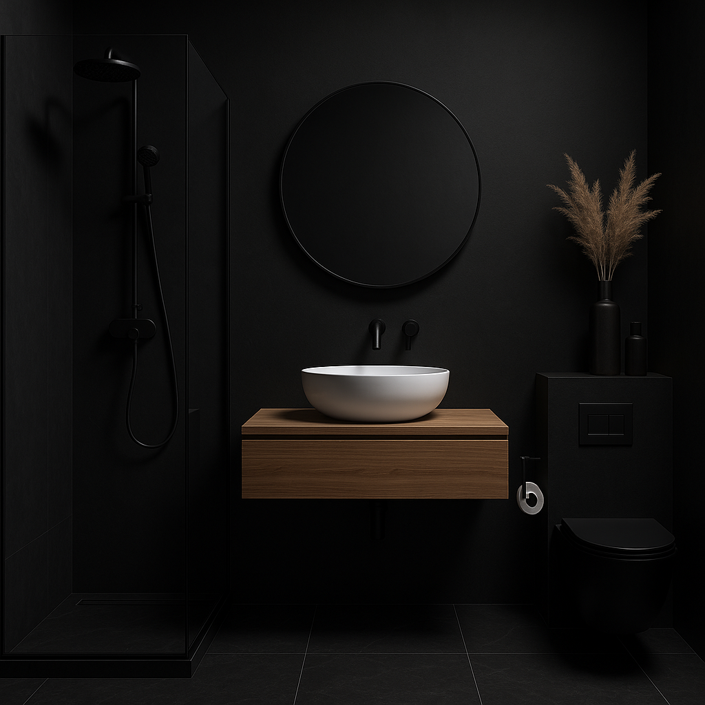 siyah banyo trendi