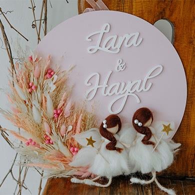 İkiz Bebek Çikolata ve Kapı Süsü