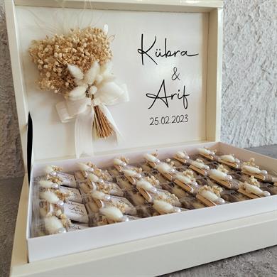 İnci Süslemeli Söz Nişan Çikolatası