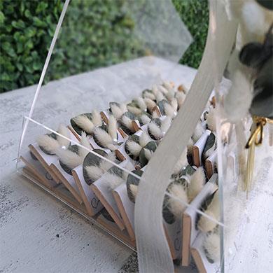 Okaliptus Süslemeli Pleksi Kutulu Çikolata