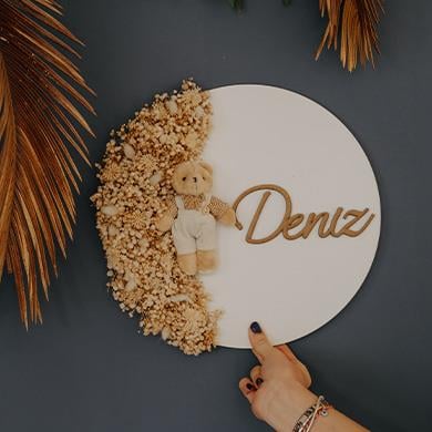 Ayıcıklı Bebek Kapı Süsü