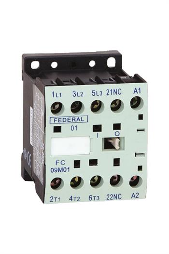 FC-09M01 Mini Kontaktör 3x9A 1NK (4kW_400/440V)  Bobin Gerilimi : 24V  