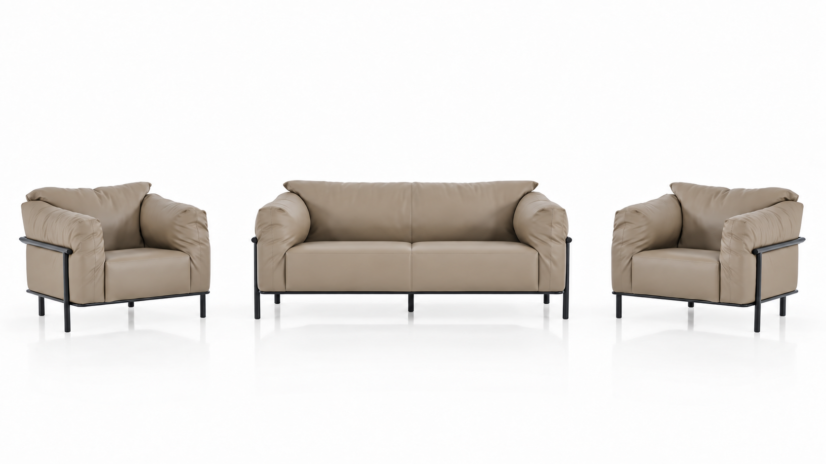 Atlas 2+1+1 Ofis Oturma Grubu – Modern Bekleme ve Yönetici Koltuk Takımı