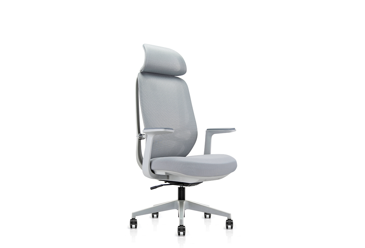Capri İthal Ergonomik Yönetici Koltuğu | Ortopedik Bel Destekli, Başlıklı & Fileli Ofis Sandalyesi - Gri