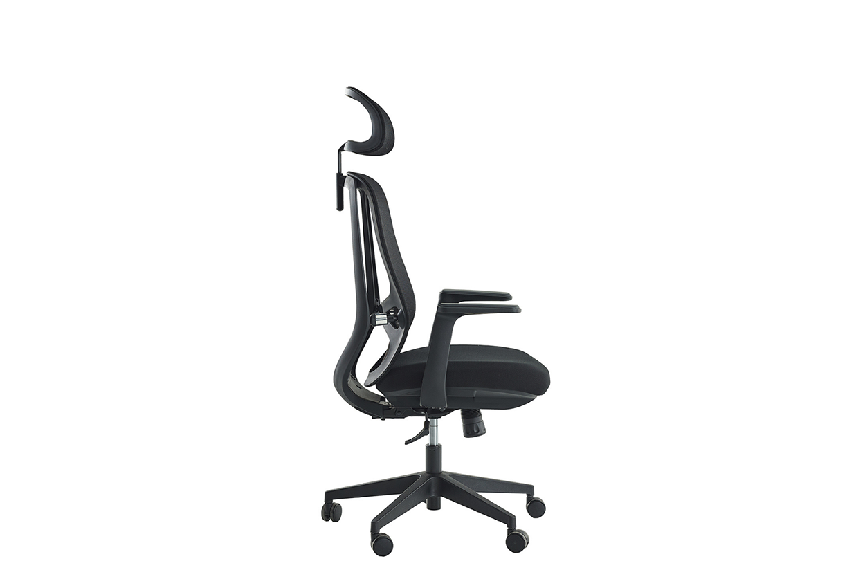 Capri İthal Ergonomik Yönetici Koltuğu | Ortopedik Bel Destekli, Başlıklı & Fileli Ofis Sandalyesi - Siyah