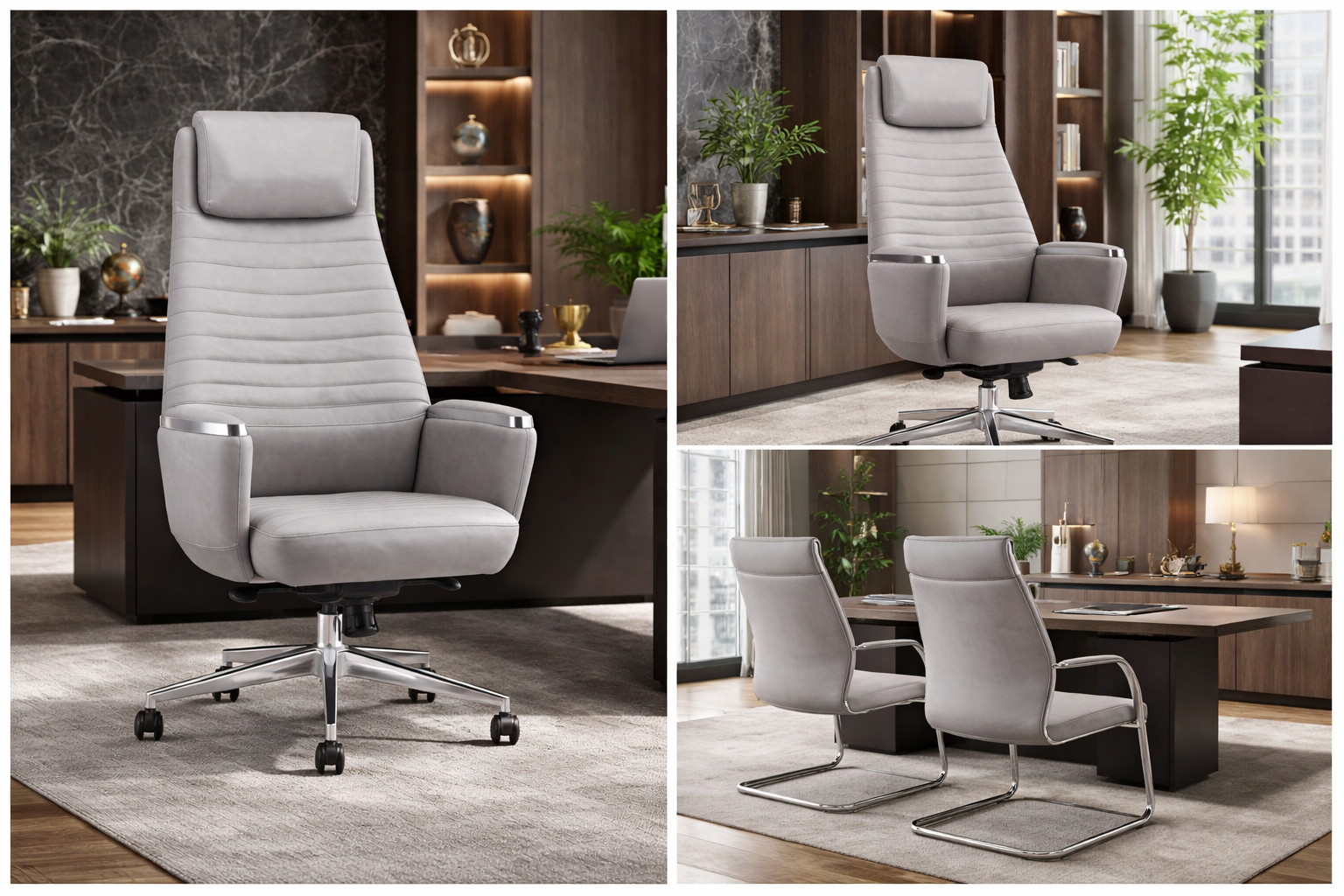 Diamond Plus Yönetici Koltuğu – Premium Deri, Krom Detaylı, Ergonomik Ofis Koltuğu