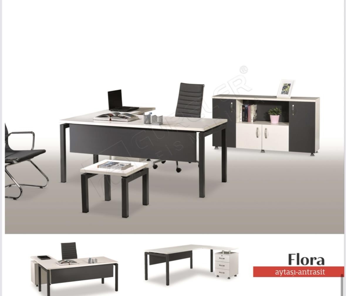 Flora Ara Yönetici Takımı – Metal Ayaklı Modern Ofis Masa Takımı