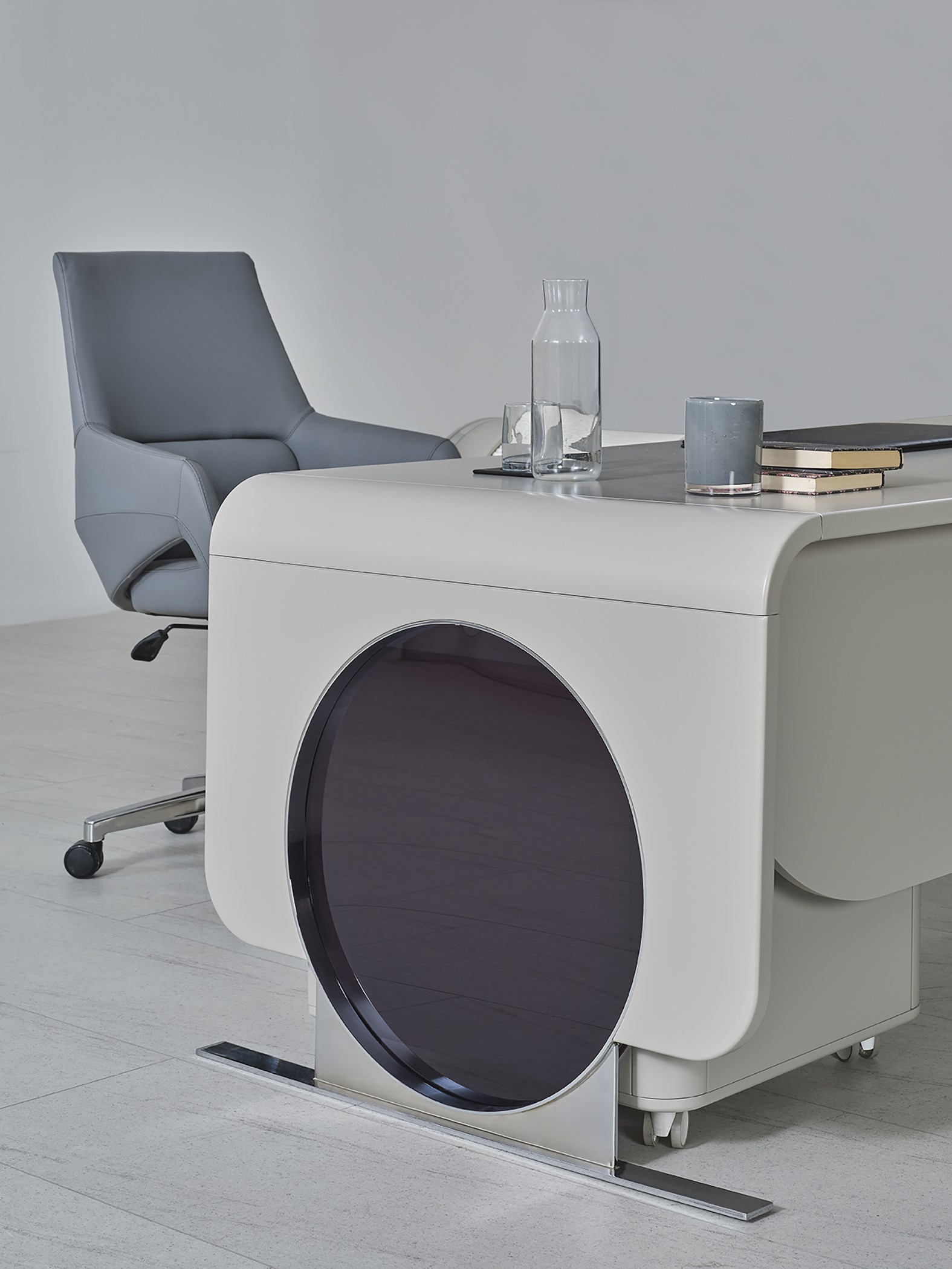 Genesis Bej VIP Ahşap Makam Takımı – Modern Premium Yönetici Ofis Mobilyası