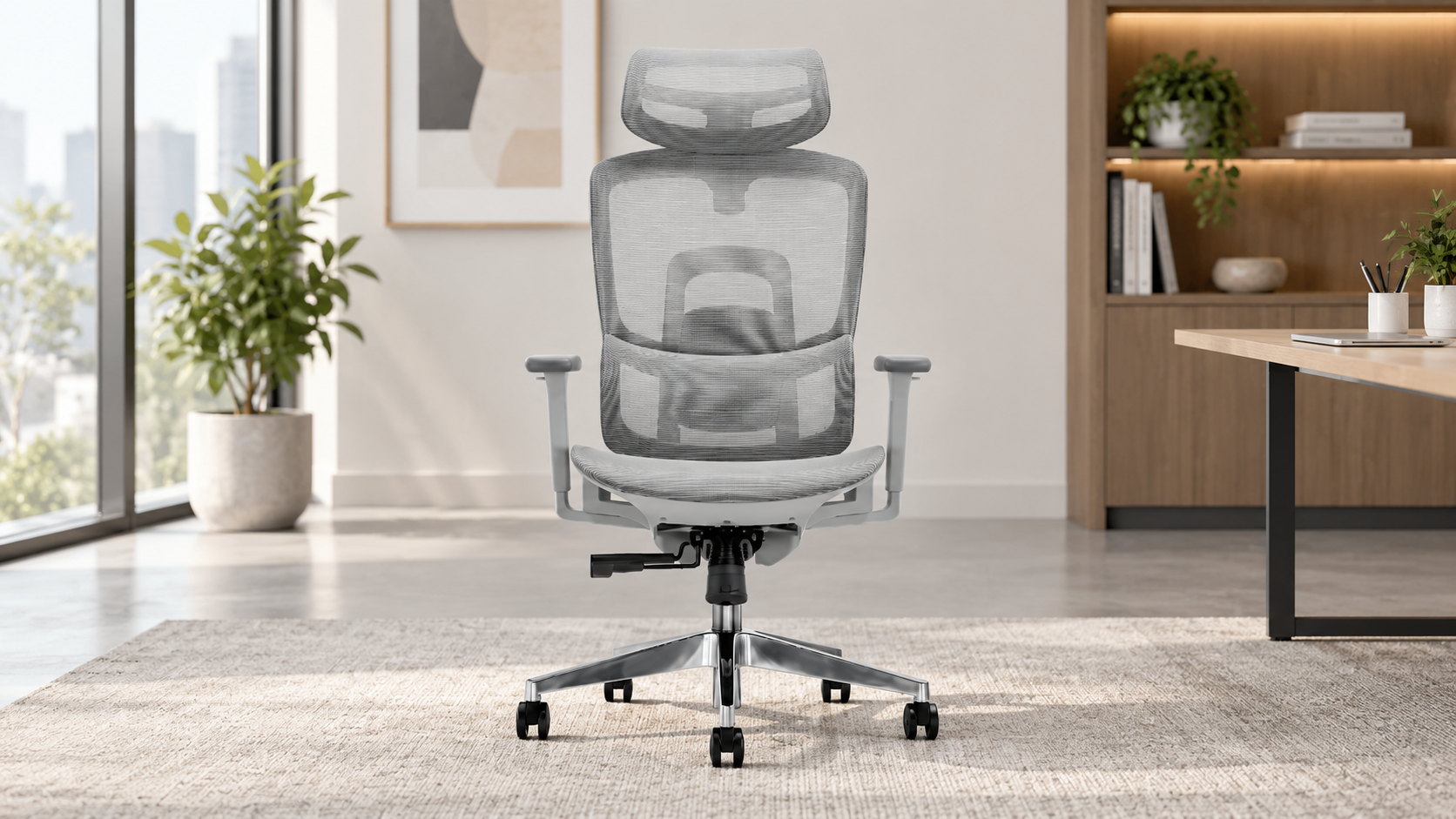 Genova İthal Premium Gri Koltuk | Ergonomik Fileli Yönetici Koltuğu