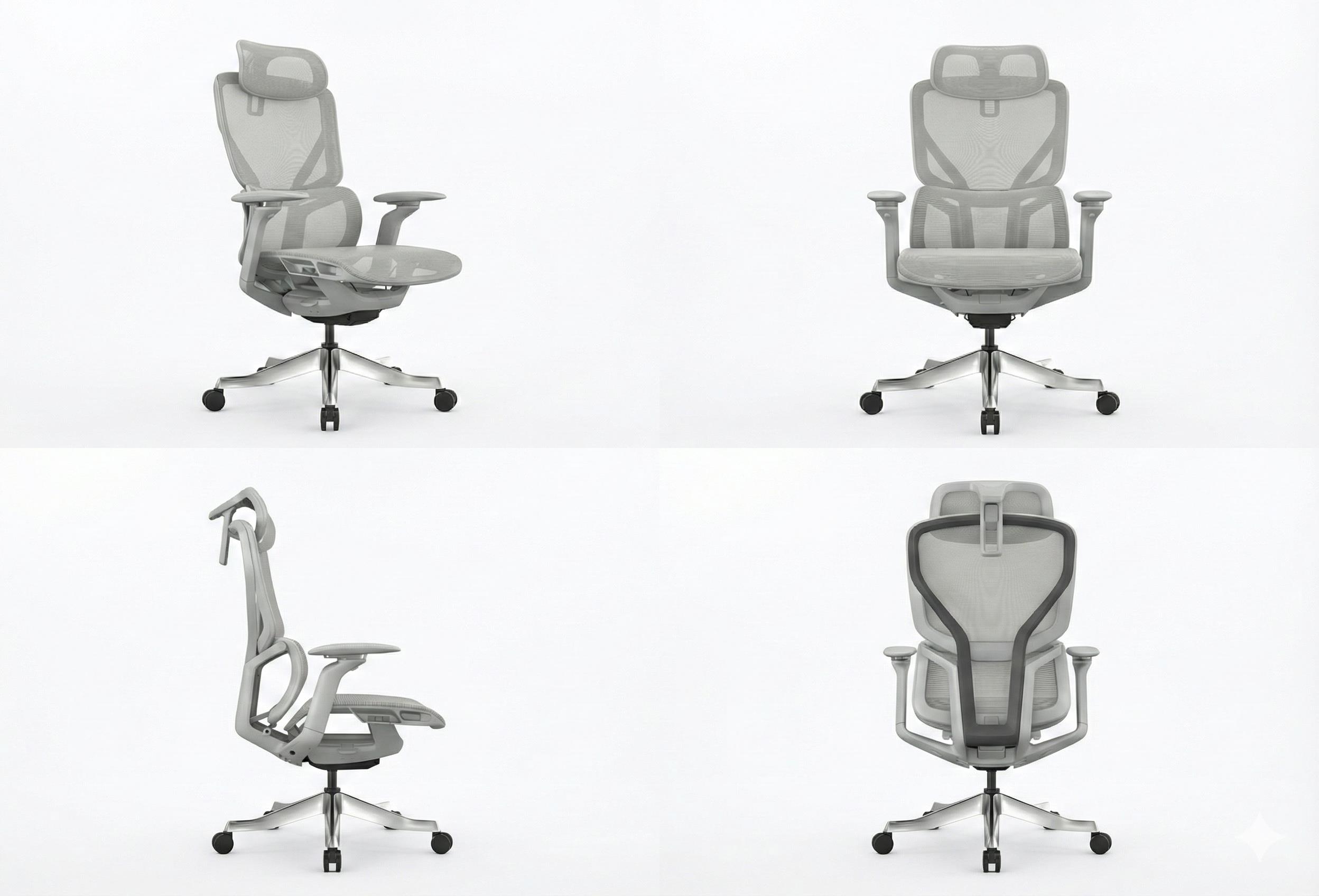 Rimini Premium Gri Ergonomik Yönetici Koltuğu | 3D Hareketli Kolçak & Alüminyum Ayak