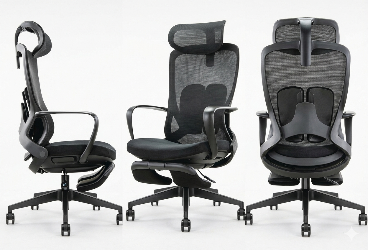 Siena Siyah Ayak Uzatmalı İthal Ergonomik Yönetici Koltuğu