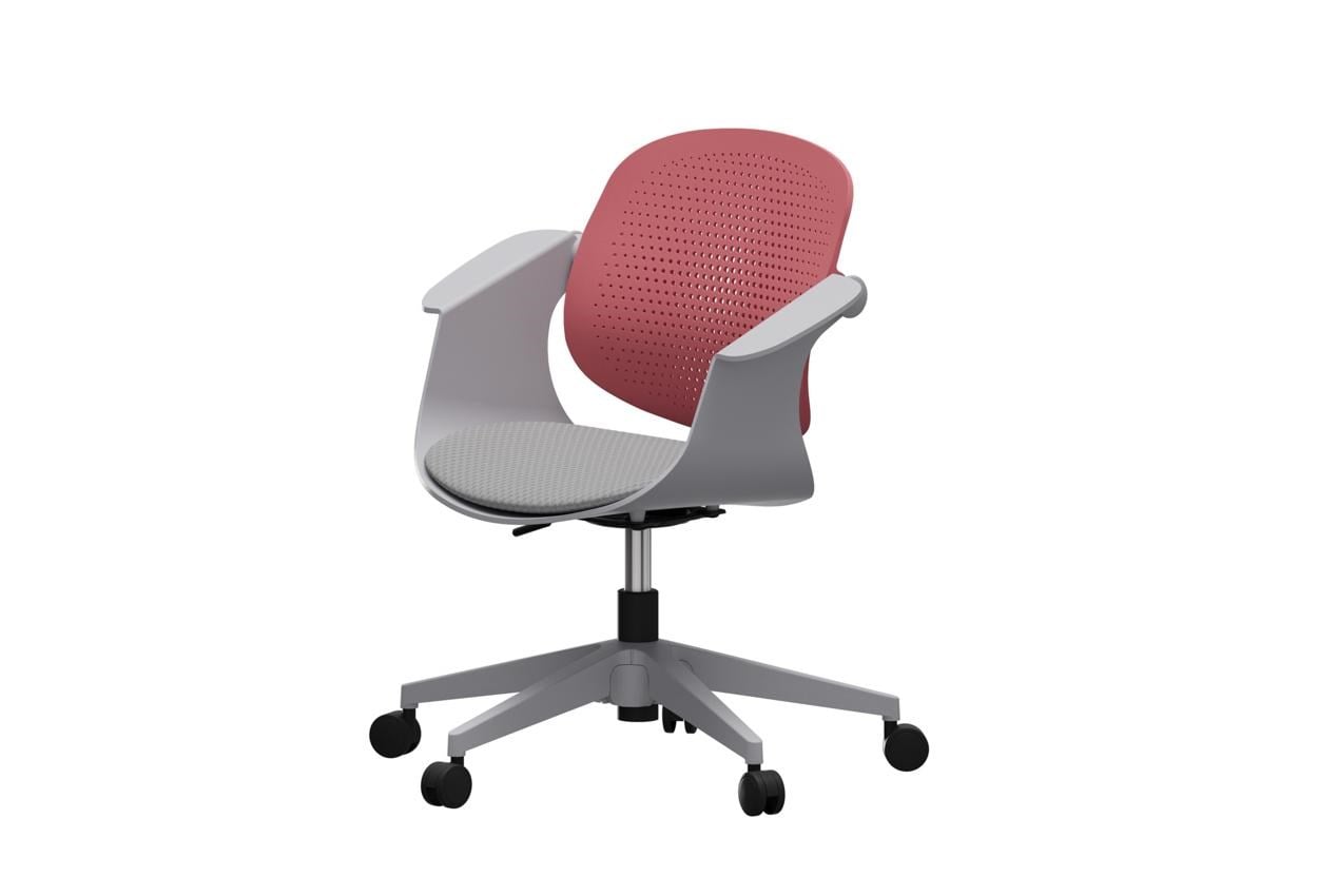 Sisa Modern Çalışma Koltuğu | Ergonomik, Tekerlekli - Pembe