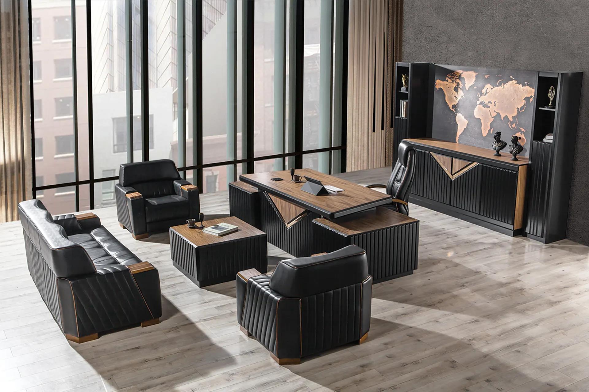 Verona Vip Yönetici Ofis Takımı: Teknoloji ve Ahşabın Güçlü Uyumu