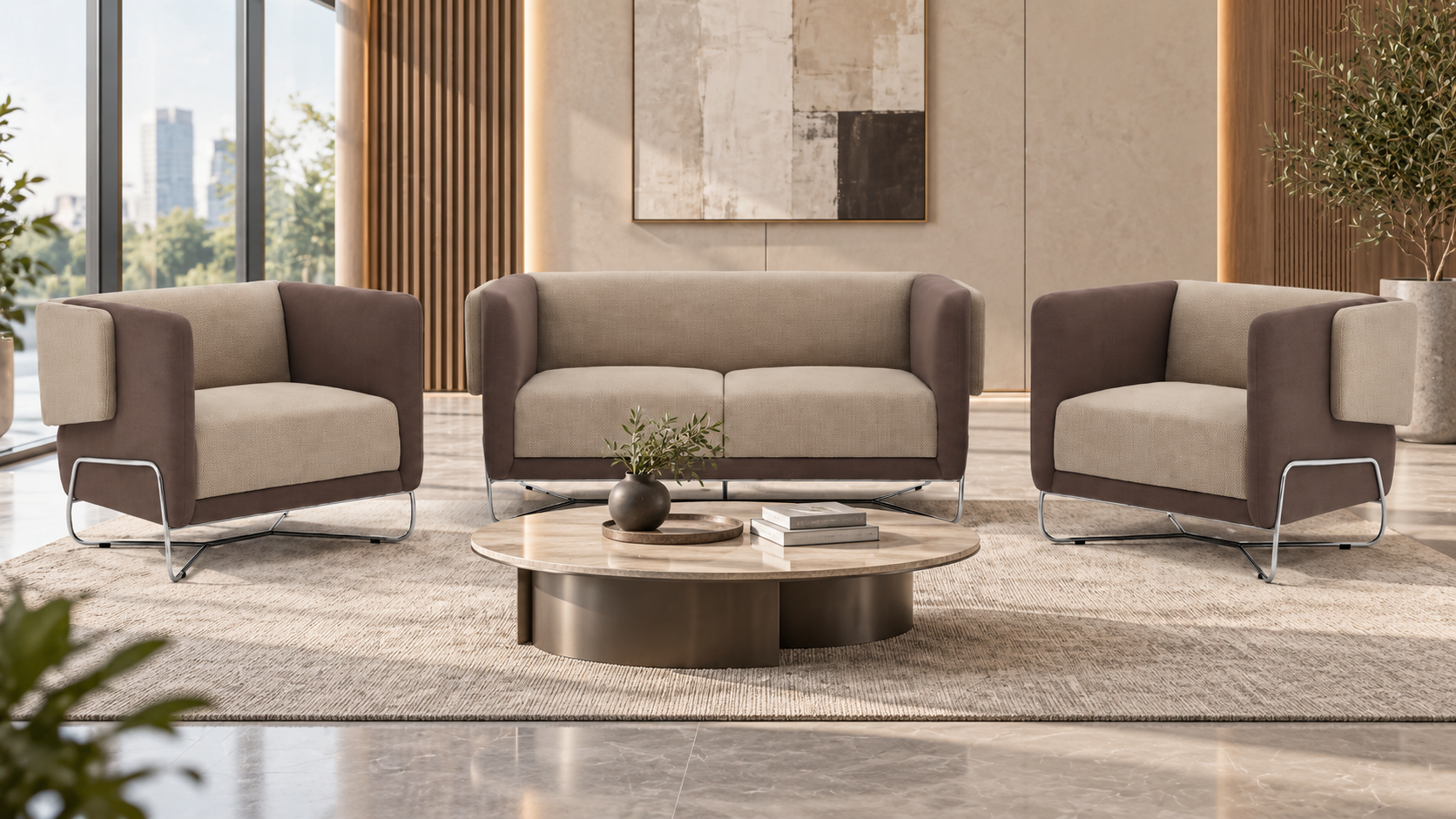 Yena 2+1+1 Ofis Oturma Grubu - Modern Bekleme ve Karşılama Takımı