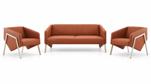 Corte 2+1+1 Ofis Oturma Grubu – Premium Metal Ayaklı Lobi ve Bekleme Takımı