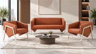 Corte 2+1+1 Ofis Oturma Grubu – Premium Metal Ayaklı Lobi ve Bekleme Takımı